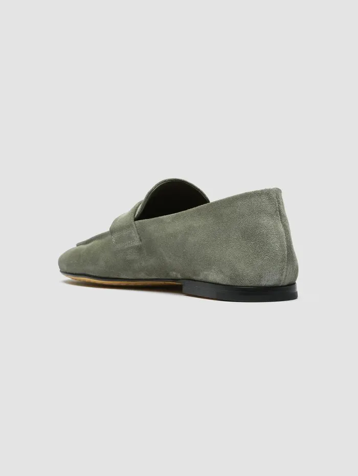 Women Officine Creative Footwear BLAIR 001 Green Suede Loafers Women Officine Creative Footwear BLAIR 001 Green Suede Loafers