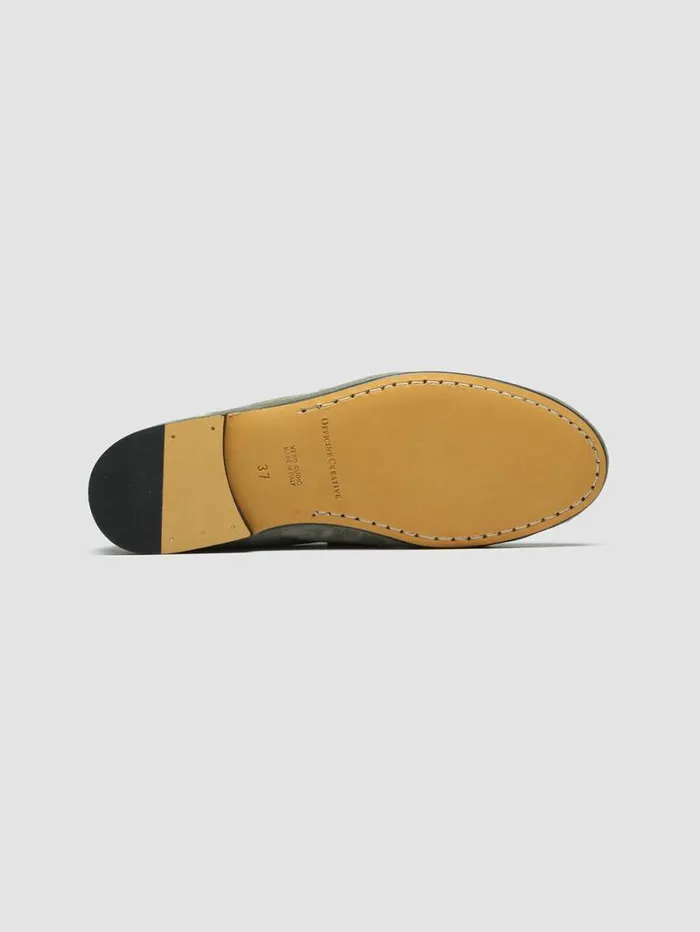 Women Officine Creative Footwear BLAIR 001 Green Suede Loafers Women Officine Creative Footwear BLAIR 001 Green Suede Loafers