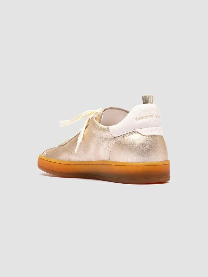 Women Officine Creative Footwear DESTINY 101 Gold Leather Low Top Sneakers Women Officine Creative Footwear DESTINY 101 Gold Leather Low Top Sneakers