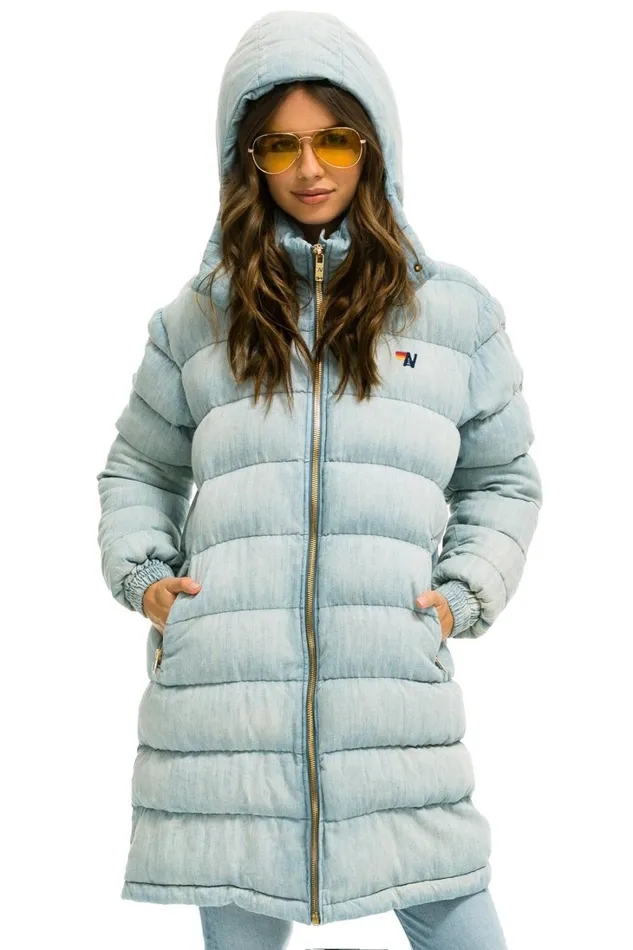Women Outerwear Aviator Nation DENIM PUFFER LONG TREKKER JACKET 8211 SUPER LIGHT Women Outerwear Aviator Nation DENIM PUFFER LONG TREKKER JACKET 8211 SUPER LIGHT