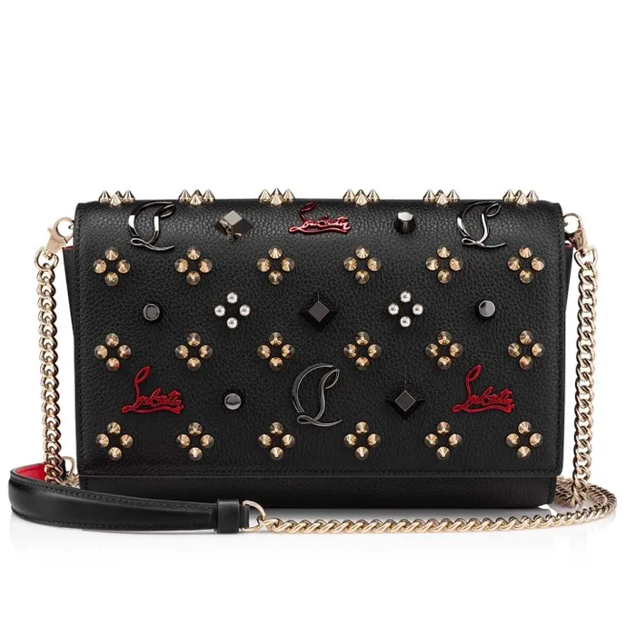Women Paloma Clutch 8211 Grained Calf Leather And Spikes Loubinthesky 8211 Black Christian Louboutin Crossbody Bags Women Paloma Clutch 8211 Grained Calf Leather And Spikes Loubinthesky 8211 Black Christian Louboutin Crossbody Bags