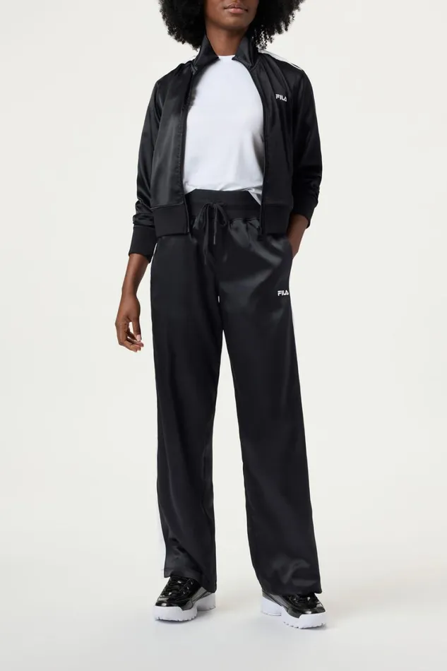 Women Pants and Shorts Fila Satin Track Pant 013 Blackwhite Women Pants and Shorts Fila Satin Track Pant 013 Blackwhite
