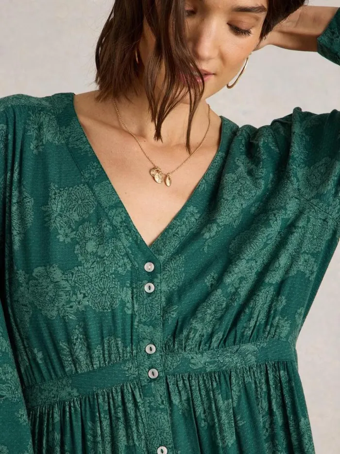 Women Phoebe Midi Dress Teal Print White Stuff Dresses Women Phoebe Midi Dress Teal Print White Stuff Dresses