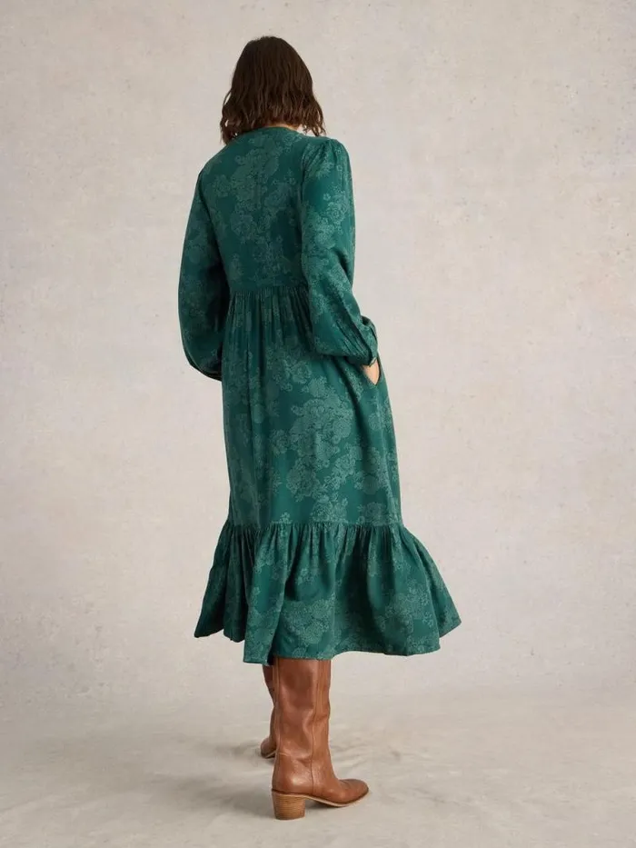 Women Phoebe Midi Dress Teal Print White Stuff Dresses Women Phoebe Midi Dress Teal Print White Stuff Dresses