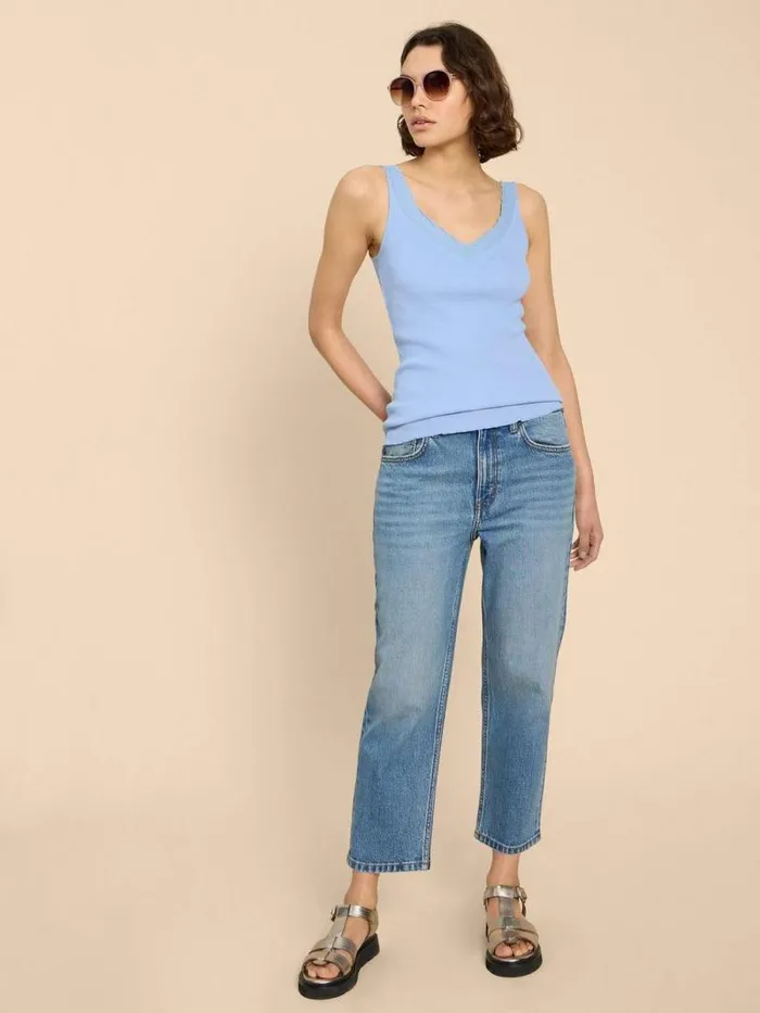 Women SEABREEZE VEST Light Blue White Stuff Tops and Tees