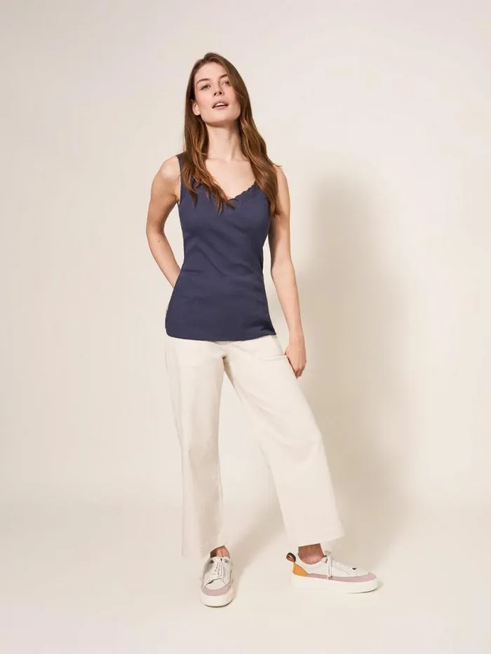 Women SEABREEZE VEST V NECK Dusty Purple White Stuff Tops and Tees
