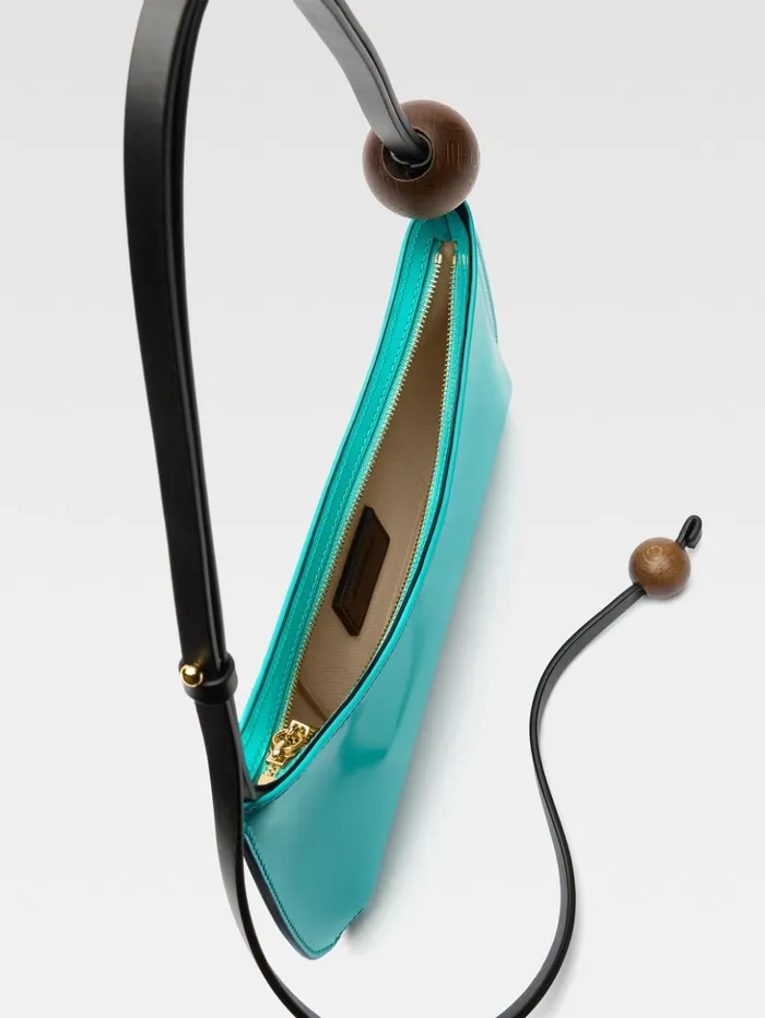 Women Shoulder Bags JACQUEMUS The Bisou Perle Turquoise Women Shoulder Bags JACQUEMUS The Bisou Perle Turquoise