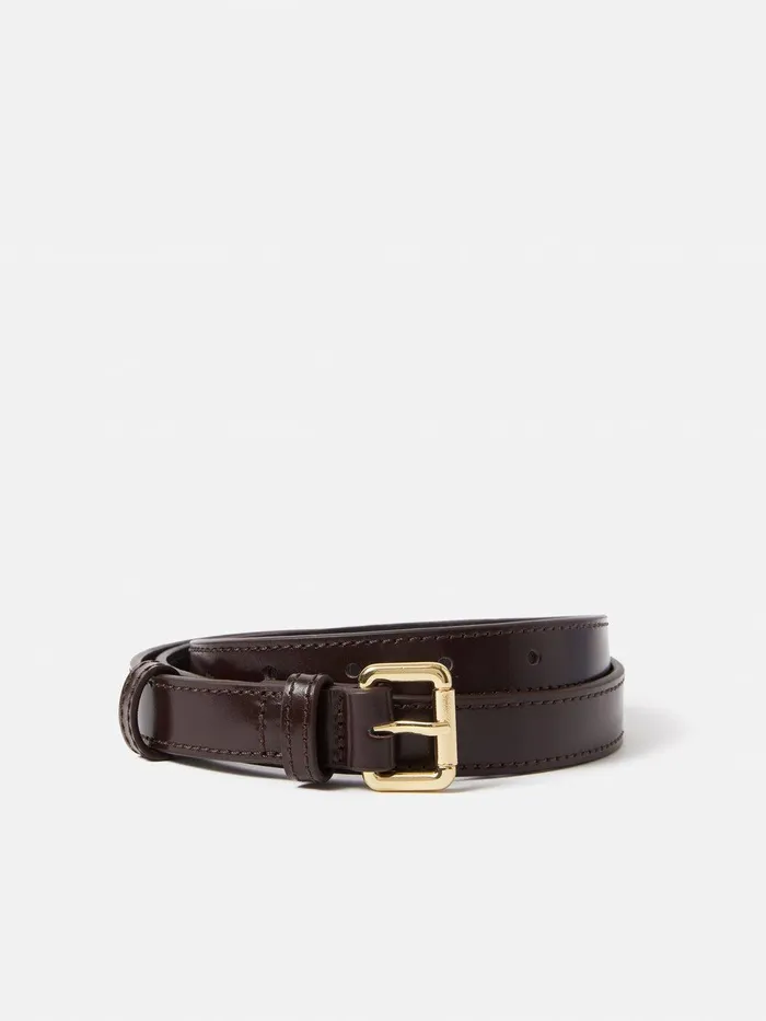 Women Skinny Leather Belt Conker Jigsaw Belts