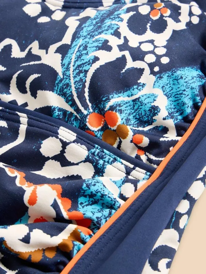 Women Splash Tummy Control Printed Swimsuit Navy Multi White Stuff Swimwear