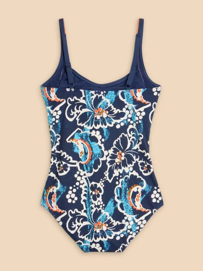 Women Splash Tummy Control Printed Swimsuit Navy Multi White Stuff Swimwear