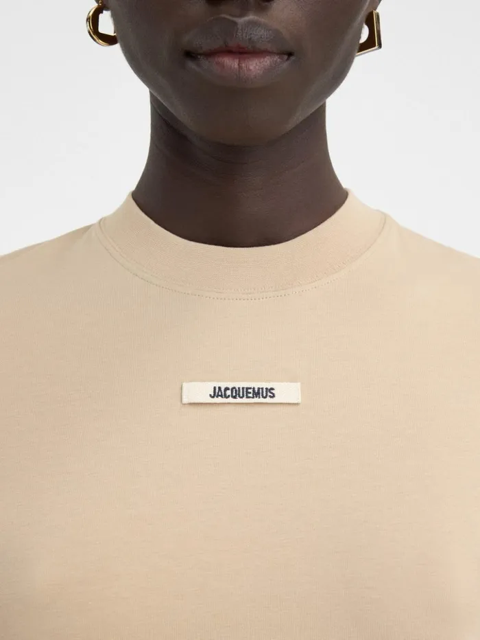 Women Tshirts JACQUEMUS The Gros Grain Longsleeve Tshirt Beige Women Tshirts JACQUEMUS The Gros Grain Longsleeve Tshirt Beige