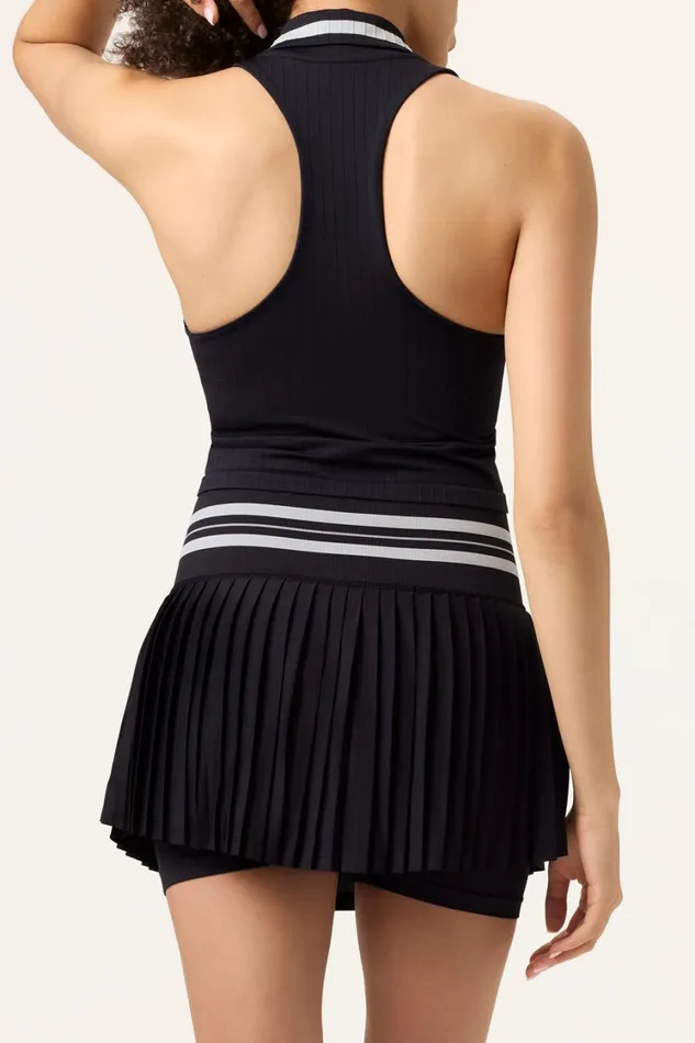 Women Tennis Fila Challenger Seamless Polo Tank 983 Blackgardenia