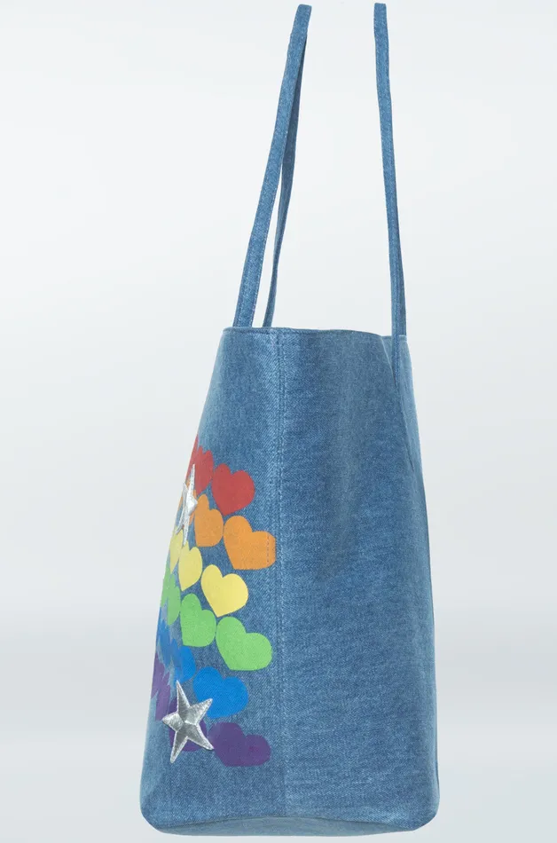 X Exclusive X Jackie Rainbow Heart Hada Mada Denim Women039s Lauren Moshi Bags